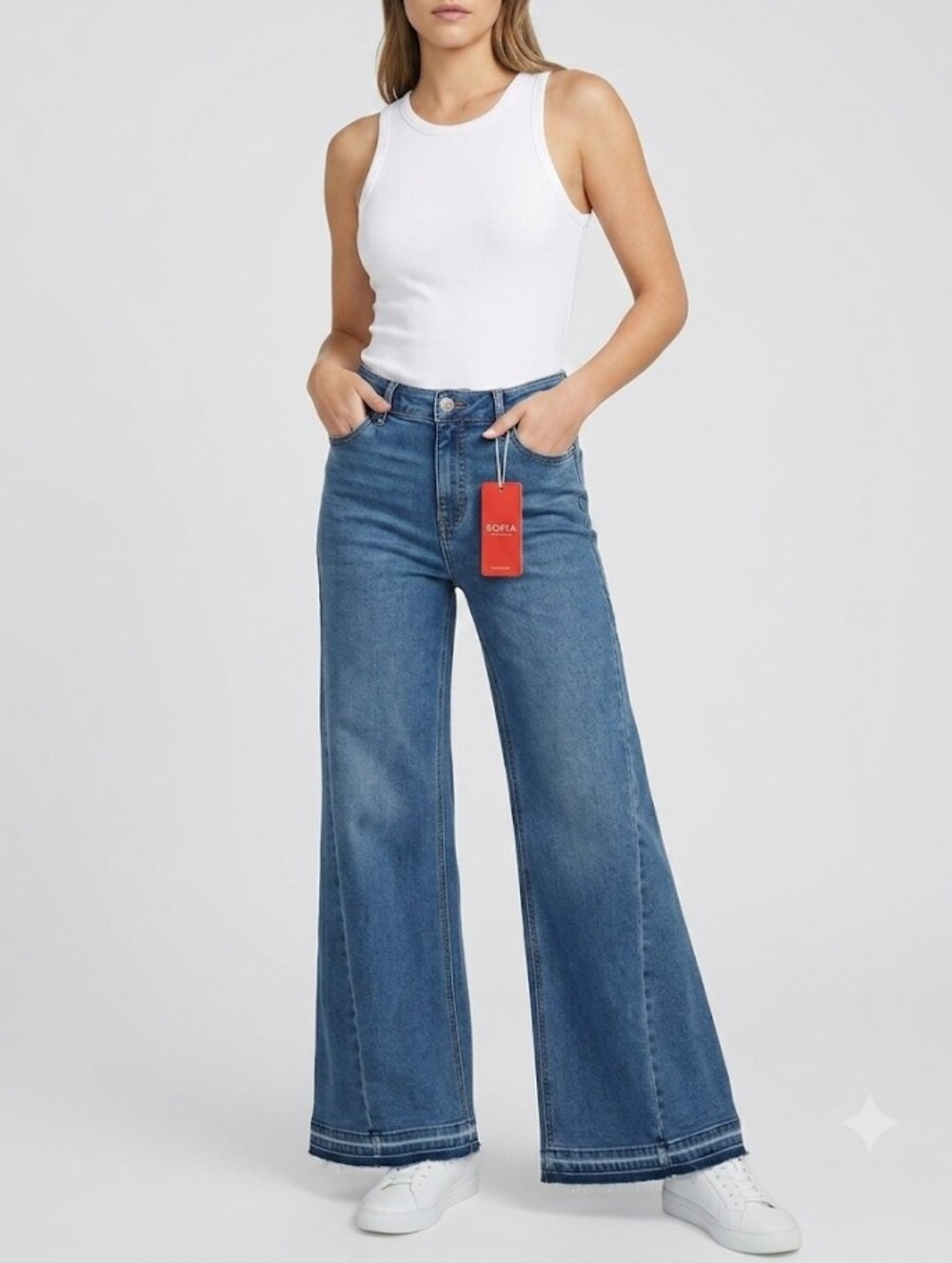 sofia by sofia vergara Wide Leg High-Rise Blue Denim Jeans